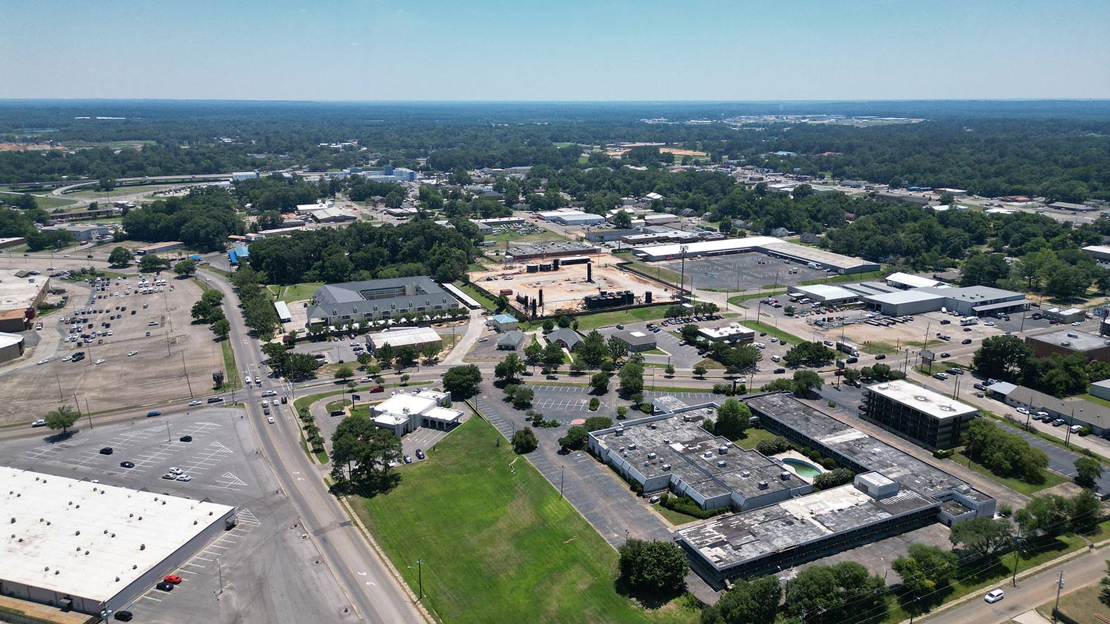 Aerial view of Laurel, Mississippi and the Pine Belt